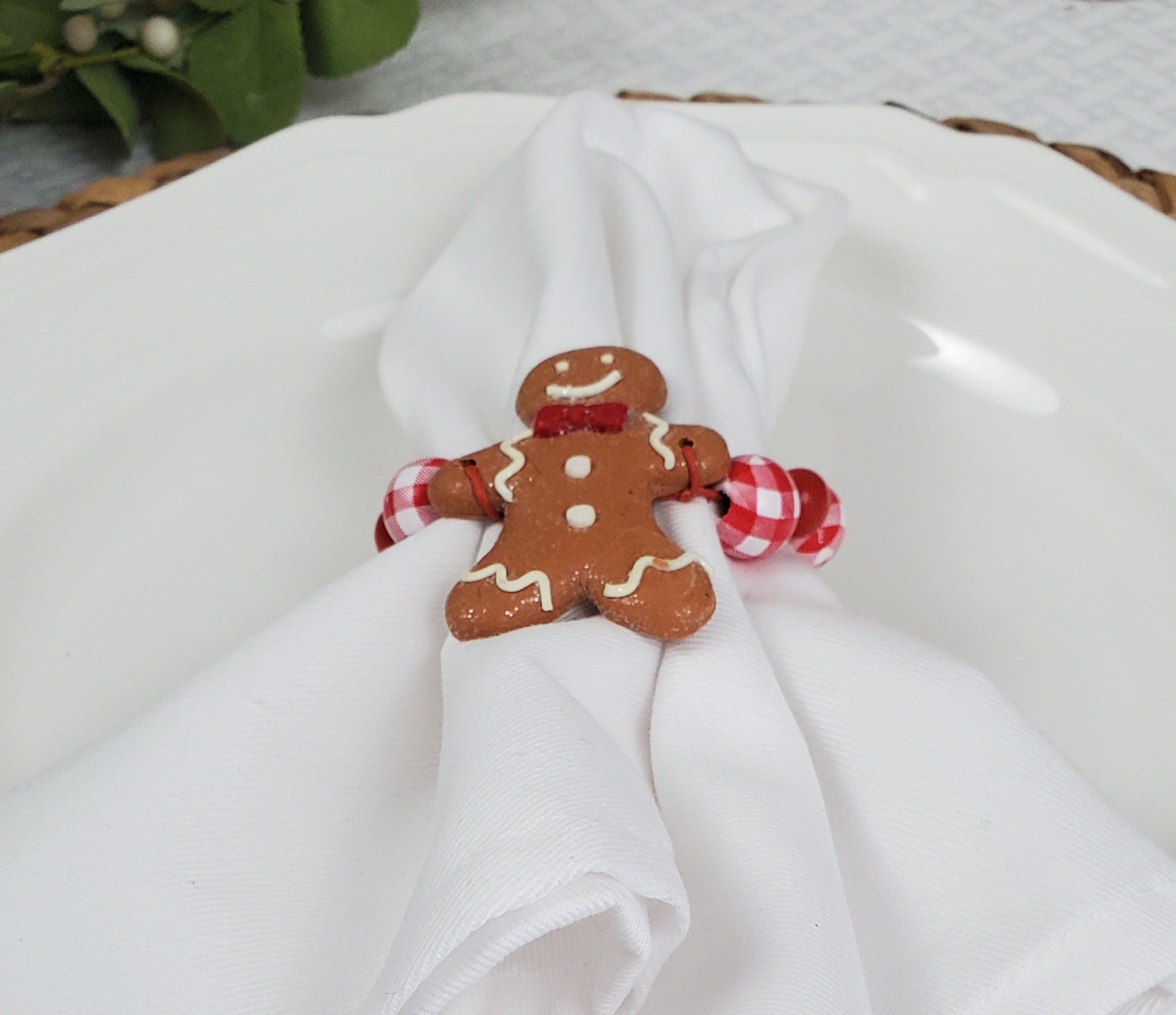 HAKIDZEL Lot De 6 Ronds De Serviette En Forme De Bonhomme En Pain D'épices Pour Noël En Alliage D'aluminium Doré