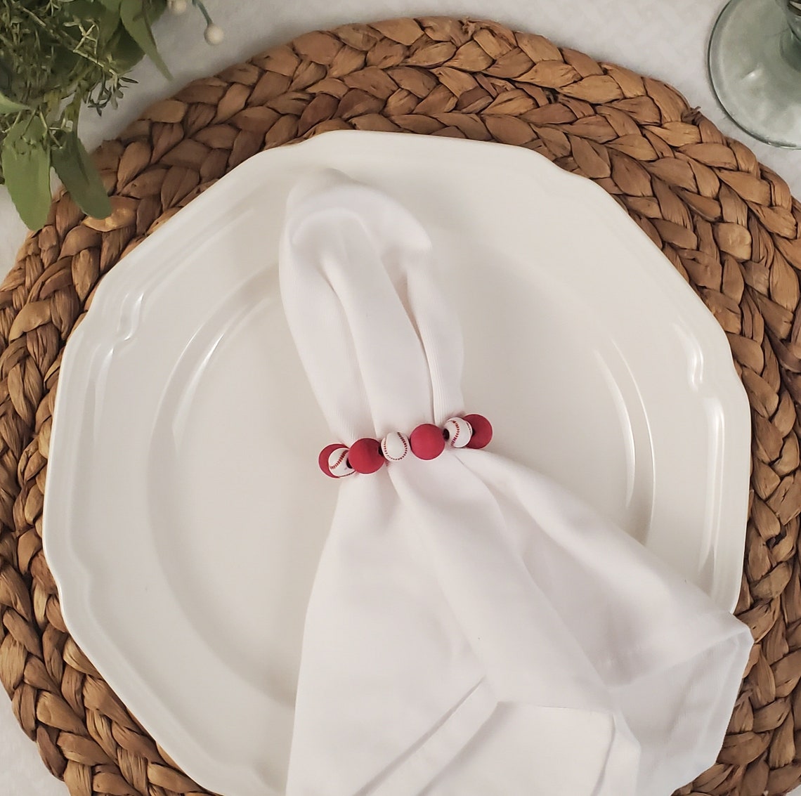 Baseball Napkin Rings, Sports Theme Beaded Napkin Holders, Game Day ...