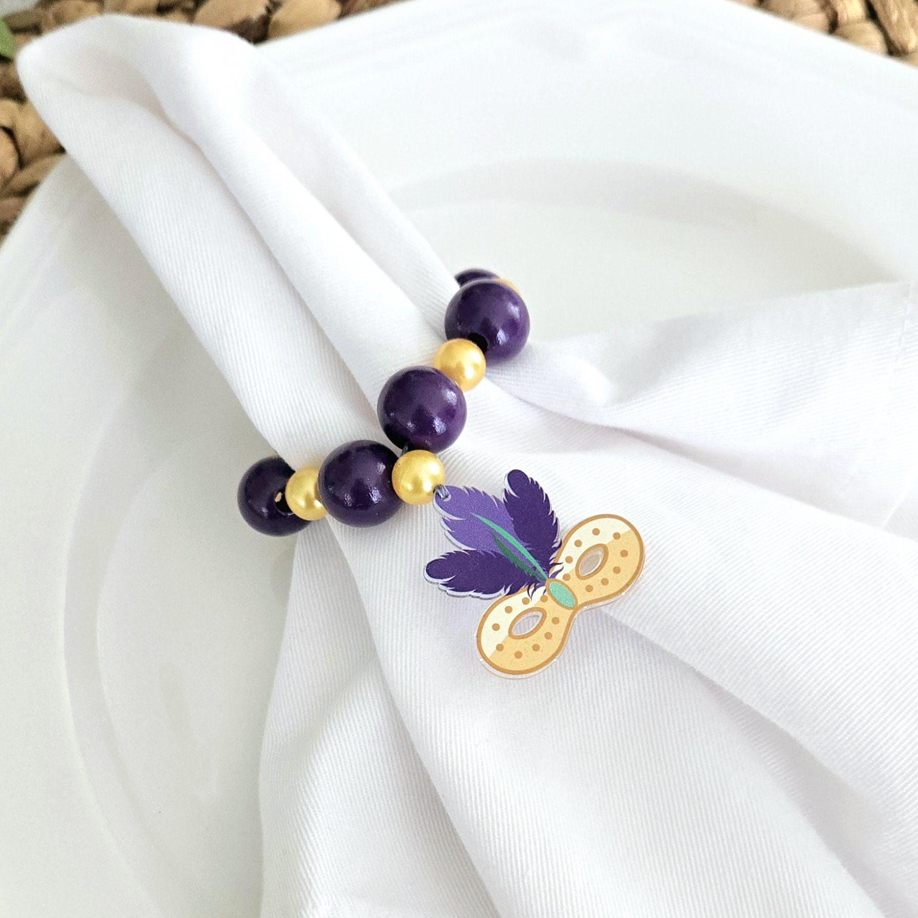 Mardi Gras Beads Napkin Rings - Etsy, image size:1788x1788