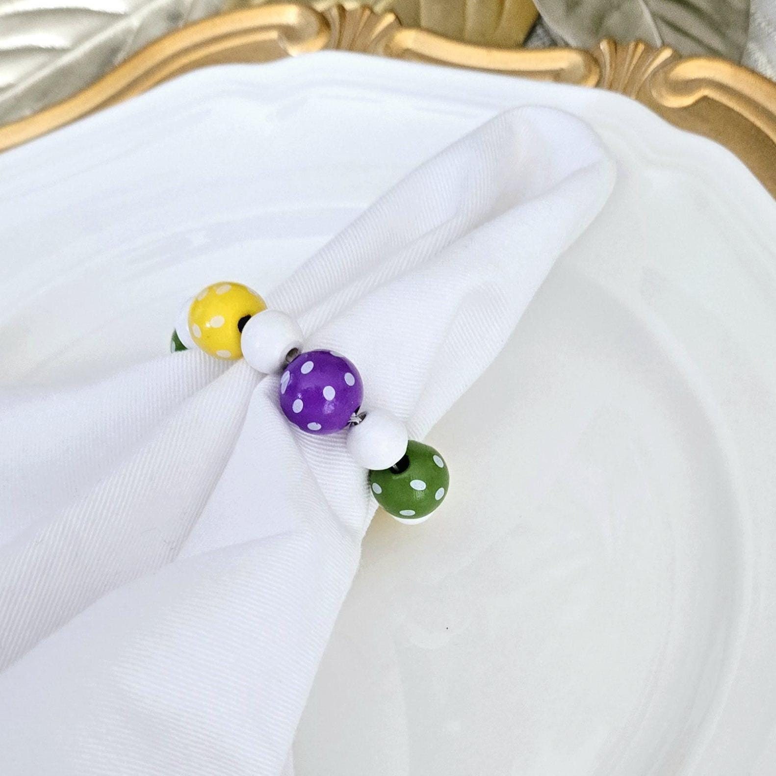 Mardi Gras Beads Napkin Rings - Etsy, image size:1582x1582