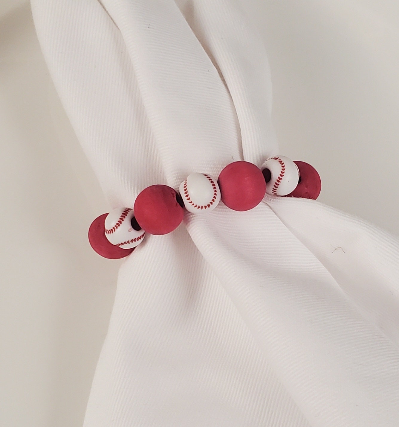 Baseball Napkin Rings, Sports Theme Beaded Napkin Holders, Game Day ...