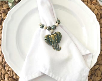 Elephant Napkin Ring, Africa Theme Napkin Holder, Elephant Table Decor, Safari Table Setting, Elephant Home Decor, African Theme Decor