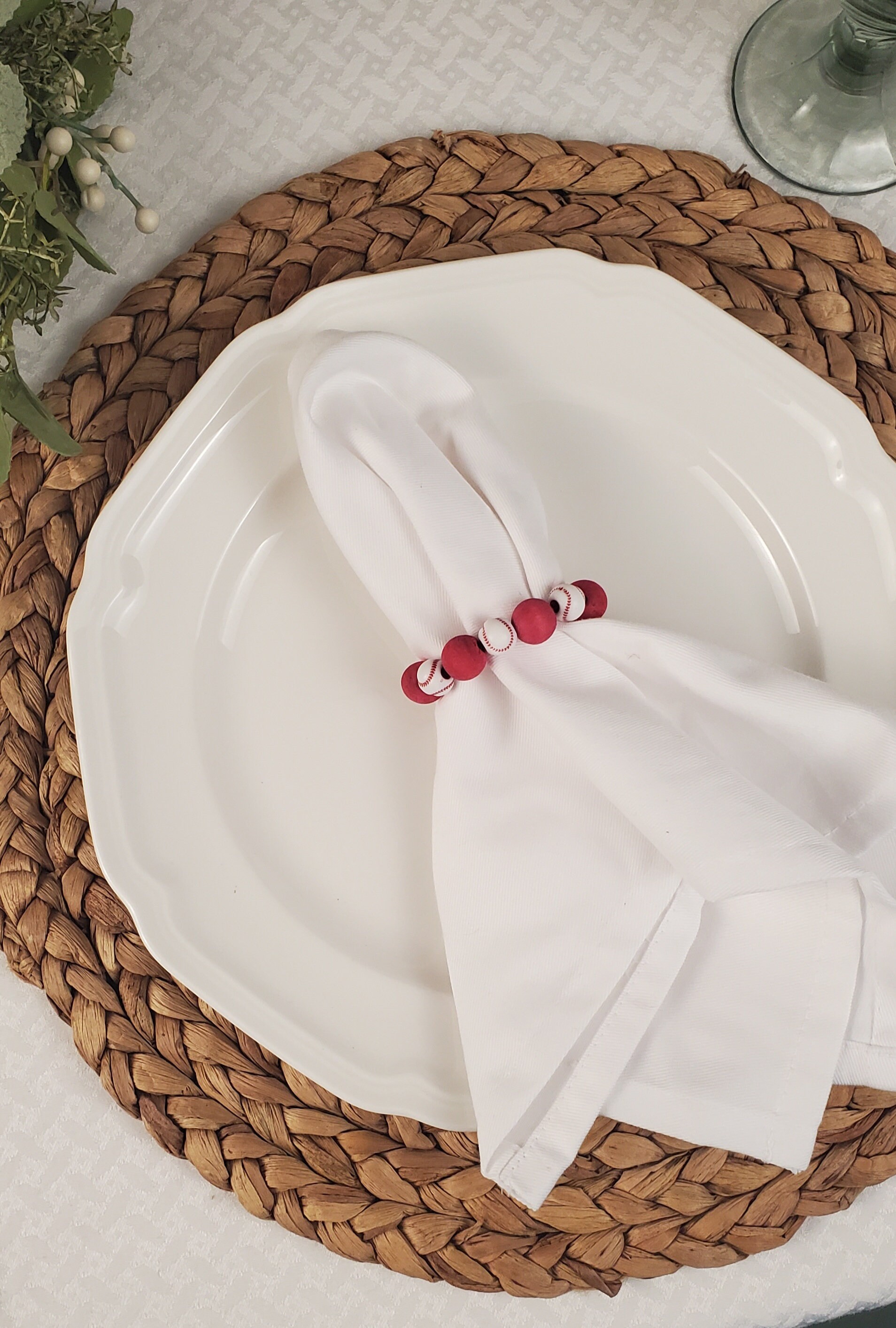 Baseball Napkin Rings, Sports Theme Beaded Napkin Holders, Game Day ...