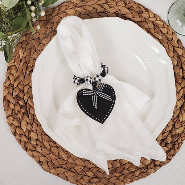Black Napkin Ring Etsy