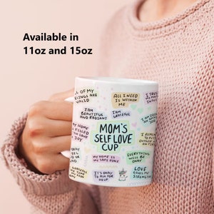 Mom Positive Affirmations Tasse - Mama Tasse - Geschenke für neue Mama - Muttertagsgeschenk - Mama Geburtstagsgeschenk - Self Love Care - Von Sohn oder Tochter