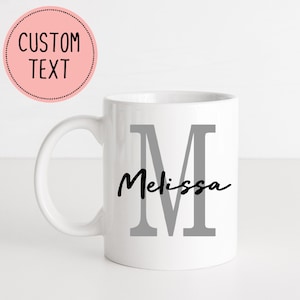 Tazza da caffè con nome iniziale monogramma - Tazza con nome personalizzato - Tazza da caffè - Tazza personalizzata - Regalo per lei - Regalo di compleanno - Tazza con nome - Monogramma