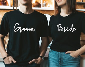 Bride Groom Shirts - Bride and Groom Tees - Wedding Shirts - Honeymoon Shirts - Just Married - Cute Wedding Shirts - Couples TShirts