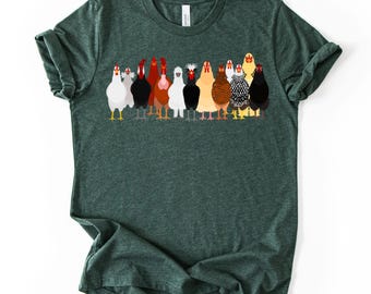 Camiseta de pollo para mujer - Camiseta de pollo - Camiseta de animales - Camiseta de pollo para el Día de la Madre - Camiseta de granjero - Camiseta para amantes de los pollos - Camiseta de regalo de pollo