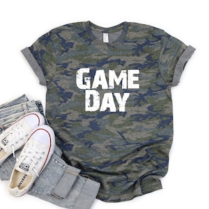 Game Day Camo T-Shirt - Game Day Shirt - Football Fan Shirt - Unisex Shirt - Camo T-Shirt - Green Camo Shirt - Game Day Shirt