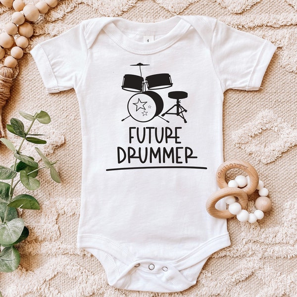 Future Drummer Infant Bodysuit - Drummer - Rock Music -  Infant Bodysuit - Drumming Buddy - Pregnancy Announcement