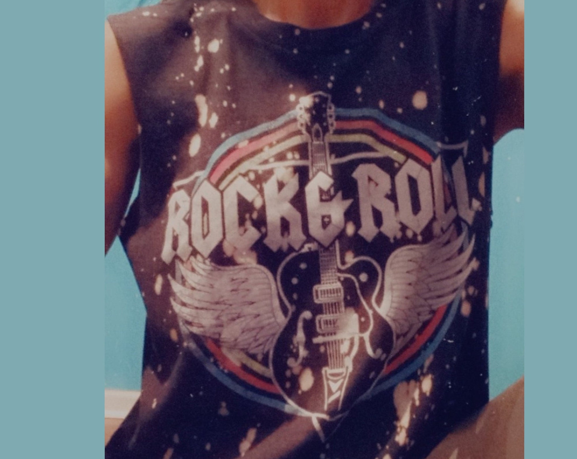 Discover Rock and Roll Bleached Tank