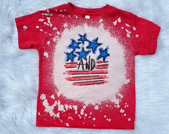 Bleached Stars and Stripes Toddler Shirt - Stars and Stripes - American Stars And Stripes Bleached Shirt - Fourth of July Bleached Tee - USA
