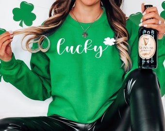 Lucky Sweatshirt - Women's St Patrick's Day Sweatshirt - Lucky Sweatshirt  - St Patty's Day Outfit - Shamrock Shirt - St Paddy's Day