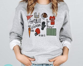 Red Football Season Crewneck Sweatshirt - Football Sweatshirt - Game Day Sweatshirt - Football Game Day - Football Mama - Sports Mama Gift