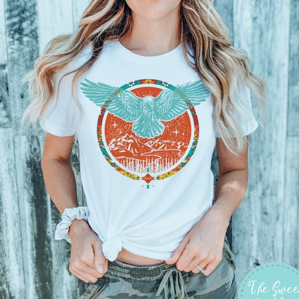 Vintage T-Shirt - Bohemian T-Shirt - Eagle Shirt - Hippie Bird Shirt - Boho Women's Shirt - Gift for Her T-Shirt - Graphic Tee