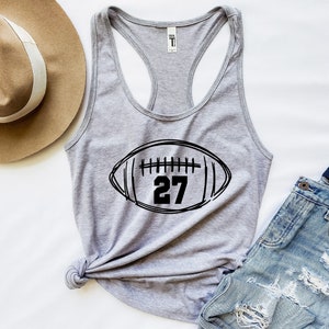 Spieltag Fußball Tank - Fußball Tank Top - Fußball Nummer - Fußball Tank Top - Benutzerdefinierte Fußball Nummer - Racerback Tank