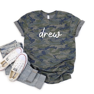 Custom Camouflage Camo T-Shirt - Name - Youth T-Shirt - Personalized T-Shirt - Green Camo Shirt - Custom Camouflage Tee