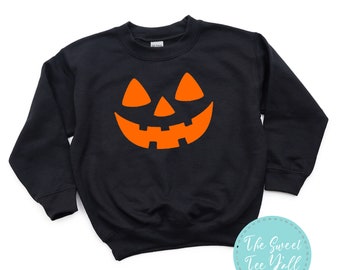 Bluza na Halloween - Twarz Jacka O'Lantern - Bluza na Halloween dla malucha - Bluza z dynią - Strój na Halloween dla malucha - Bluza jesienna