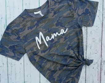 Green Mama Camo T-Shirt - Camo Mama T-shirt - Shirt for Mom  - Mama Shirt - Mama Women's Shirt - Green Camo Shirt