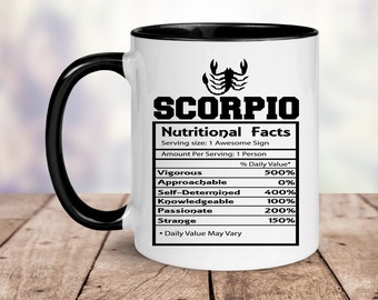 Scorpio Mug - Zodiac Sign Mug - Scorpio Facts - Zodiac Mug - Scorpio Zodiac Mug - Gift for Him - Gift for Her -Scorpio Facts Mug