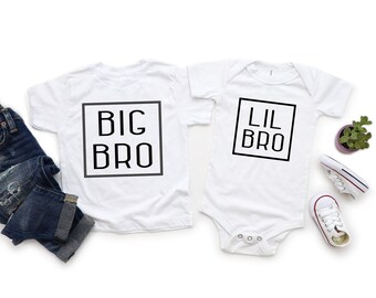 Big Bro Lil Bro Shirt Set - Matching Brother Shirts - Baby Announcement - Big Bro Lil Bro Matching Sibling Shirts - Family Matching Shirts