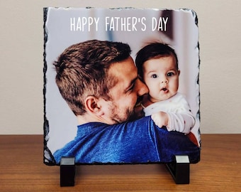 Father's Day Gift - Custom Photo Slate - Photo Rock Slate - Custom Personalized Father's Day Gift - Customized Photo - Home Decor
