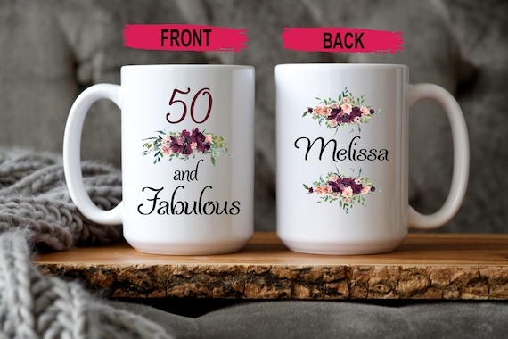 Taza para mujer 50 cumpleaños