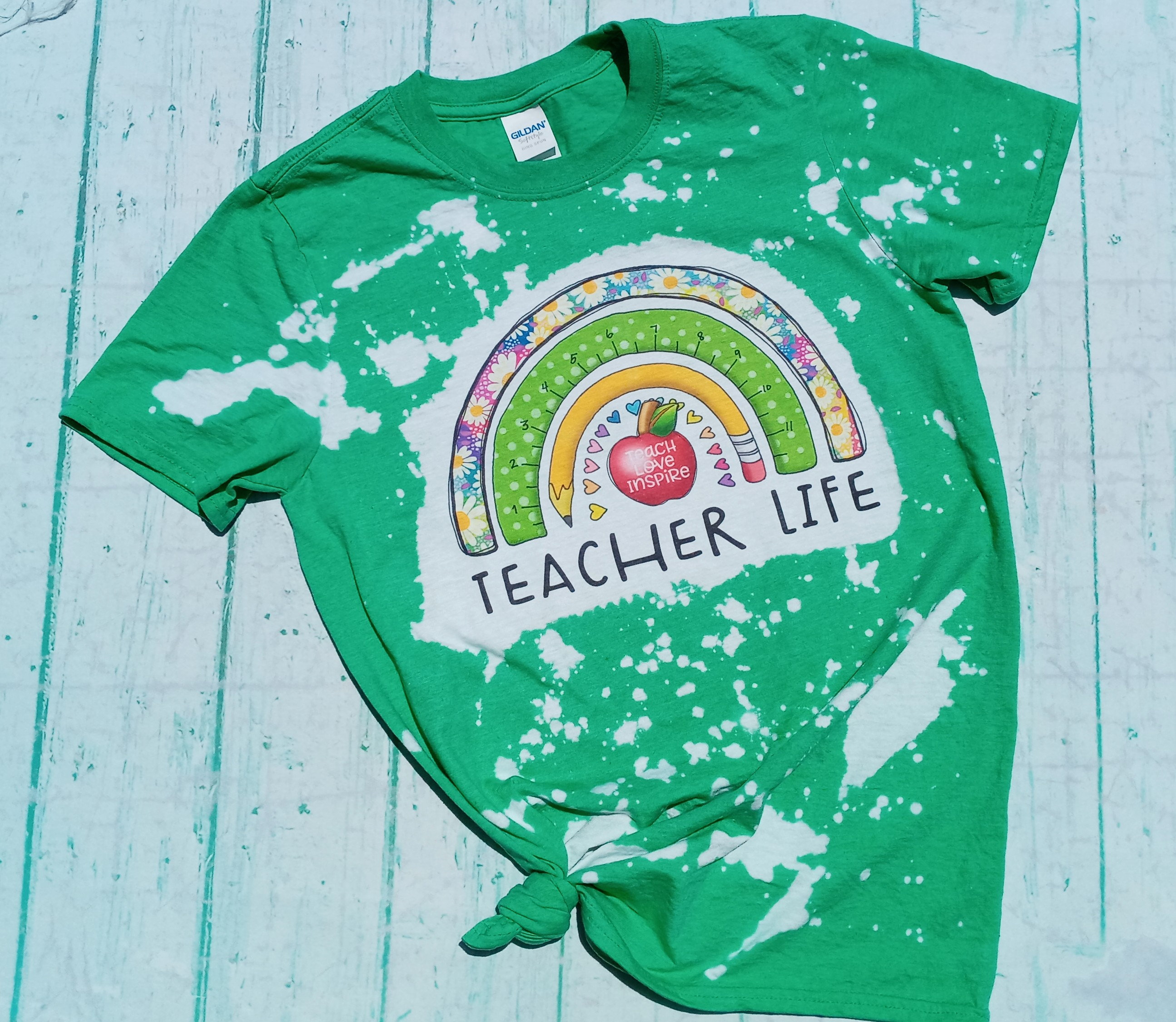 Teacher Life Bleached Shirt