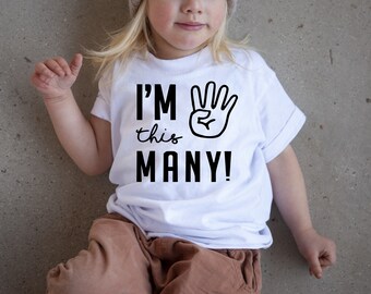 I'm This Many Birthday Shirt - 4th Birthday Toddler Shirt - Fourth Birthday Toddler Shirt - Toddler Boy - Toddler Girl -4th Birthday T-Shirt