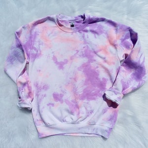 Pastel Tie Dye Sweatshirt - Tie Dye Crewneck - Light Purple - Pink - Women&#39;s Tie Dye Sweatshirt - Tie Dye - Purple Tie Dye - Blank Tie Dye
