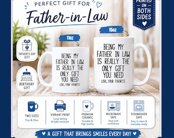 Funny Father In Law Mug, Father’s Day Gift for Father in Law, Birthday Gift for Father in Law, Gift from Favorite Child, In Law Coffee Mug