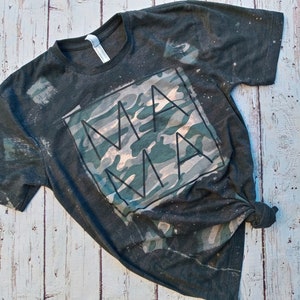 MaMa Bleached Green Camo T-Shirt - Bleached Shirt - Shirt for Mom - Mama Women's Shirt - Bleached Camo T-Shirt - Green Camo Shirt