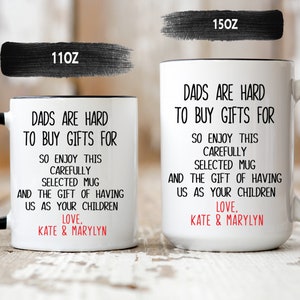 Geschenke für Väter sind schwer zu kaufen – personalisiertes Geschenk für Papa – individuelle Tasse – lustiges Vatertagsgeschenk – lustige Papa-Kaffeetasse – humorvolle Tasse