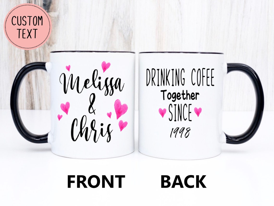 Personalized Wedding Anniversary Mug Anniversary Gift Etsy