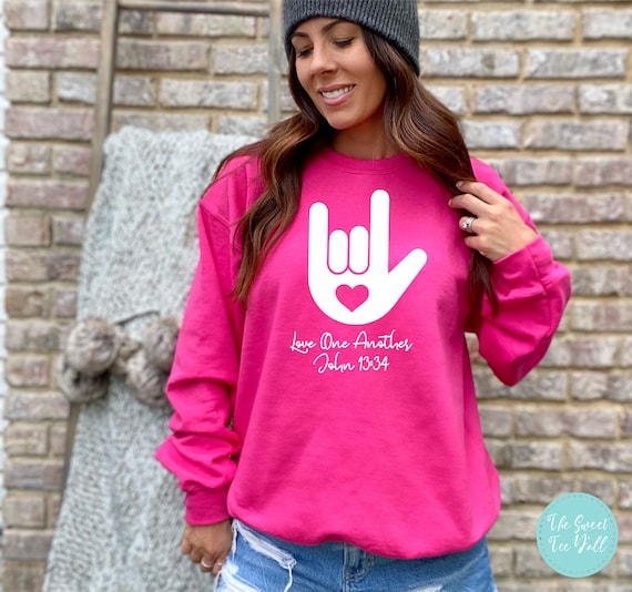 I Love You Sign Language Sweatshirt Valentine Women's Sweatshirt