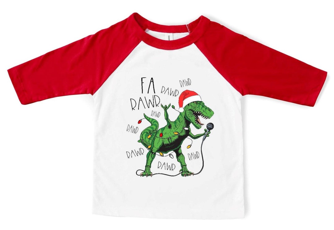 Christmas Singing Dinosaur Youth Shirt Youth Raglan Shirt - Etsy