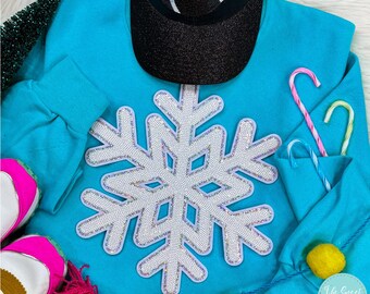 Cute Sequin Snowflake Sweatshirt - Christmas Sweatshirt - Sequins Snowflake Sweatshirt - Glitter Snowflake Sweatshirt - Christmas Sweatshirt