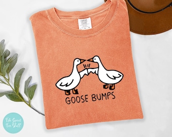 Camiseta "Piel de gallina" para mujer - Camiseta Comfort Colors® - Camiseta "Silly Goose" - Camiseta "Ganso divertido" - Camiseta "Amante de los gansos" - Regalos sarcásticos de gansos