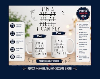 Funny Pilot Mug, I Can Fly Coffee Mug, Pilot Gift, Aviation Mug, Airplane Lover Gift, Flight Instructor Gift, Pilot Birthday Gift