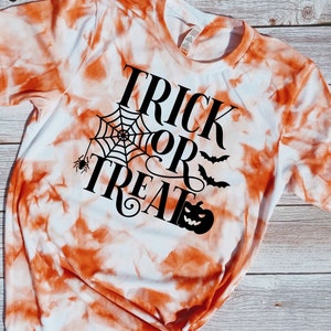 Trick or Treat Orange Tie Dye Shirt - Halloween Shirt - Halloween Shirt - Orange Vintage Tee - Adult Halloween Shirt - Halloween Costume