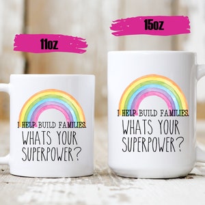 Anuncio de embarazo subrogado - Regalo para madres subrogadas - Regalos de gestación subrogada - Copa de gestación subrogada - Ayudo a formar familias ¿Cuál es tu superpoder? Arcoíris