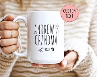 Eerste keer oma koffiemok - gepersonaliseerde mok - nieuwe oma cadeau - eerste kleinkind - nieuwe oma mok - nieuwe oma cadeau