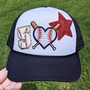 Custom Baseball Trucker Hat - Number Chenille Patch Trucker Hat - Mesh Baseball Hat - Custom Baseball Cap -  Baseball Number Chenille Patch