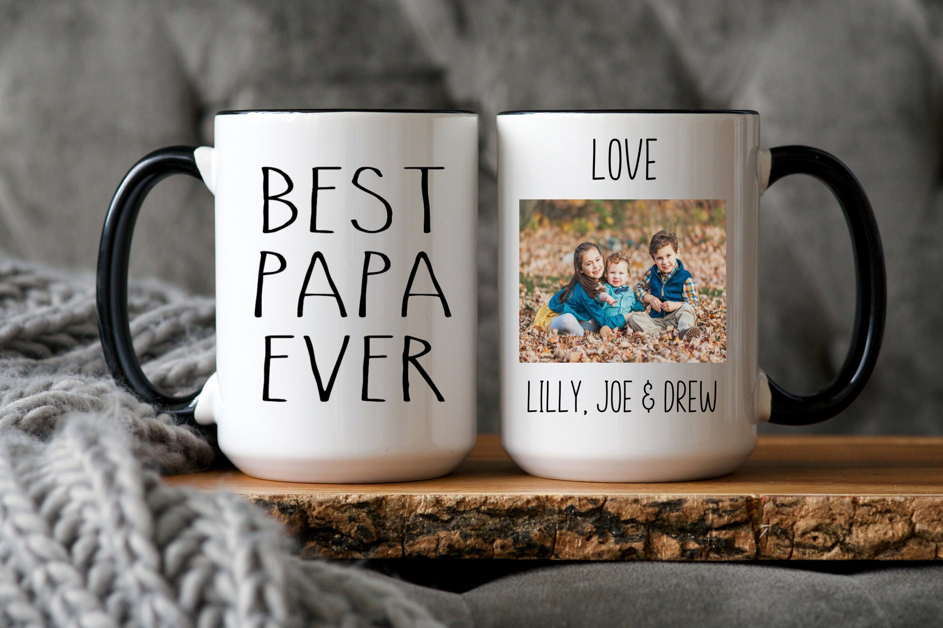  IZI POD Personalized Papa mug - My favorite people call me Papa  coffee mug with GrandKids names, Dad mug, Grandpa mug : Home & Kitchen