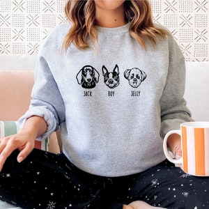 Custom Pet Face Unisex Sweatshirt - Crewneck Sweatshirt - Dog Sweatshirt - Pet Sweatshirt - Custom Pet Portrait Sweatshirt