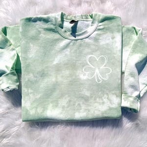 St. Patrick's Day Pocket Shamrock Sweatshirt - Tie Dye Sweatshirt - Green Tie Dye - Irish Sweatshirt - St Patty's Day - Tie Dye Sweatshirts image 1