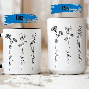 Custom Birth Month Mug - Birth Flower Mug - Plant Mom Mug - Mother&#39;s Day Gift - Custom Mom Mug - Mothers Day Mug