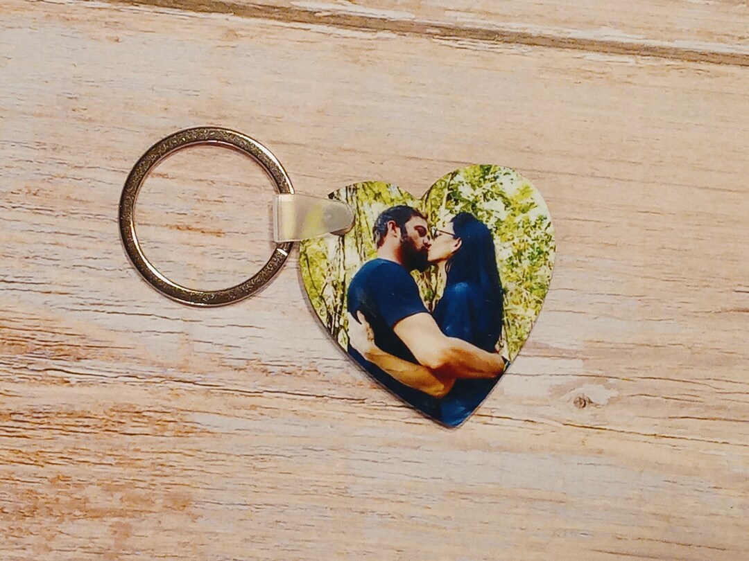 Heart Shaped Photo Keychain Valentine's Day Gift Custom Photo Keychain