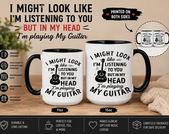Taza de café divertida para guitarristas, regalo para amantes de la guitarra, regalo para músicos, vasos para guitarristas, obsequio para amantes de la música, taza de cumpleaños para papás músicos.
