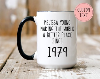 Personalized Custom Birthday Coffee Mug - 80th Birthday Mug - 50 Year Old Birthday Gifts - Custom Year Mug - Birthday Gifts - Birthday Gag